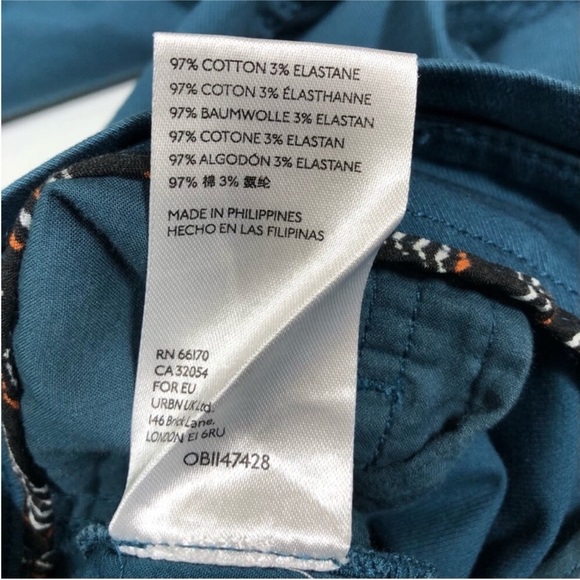 ANTHROPOLOGIE Belted Trousers blue Size 2 high rise - Picture 8 of 8